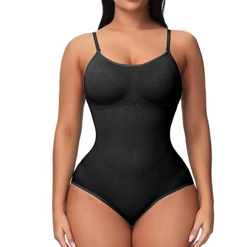 V Neck Spaghetti Strap Bodysuits Compression Body Suits Open Crotch Shapewear Slimming Body Shaper Smooth Out Bodysuit Shaper