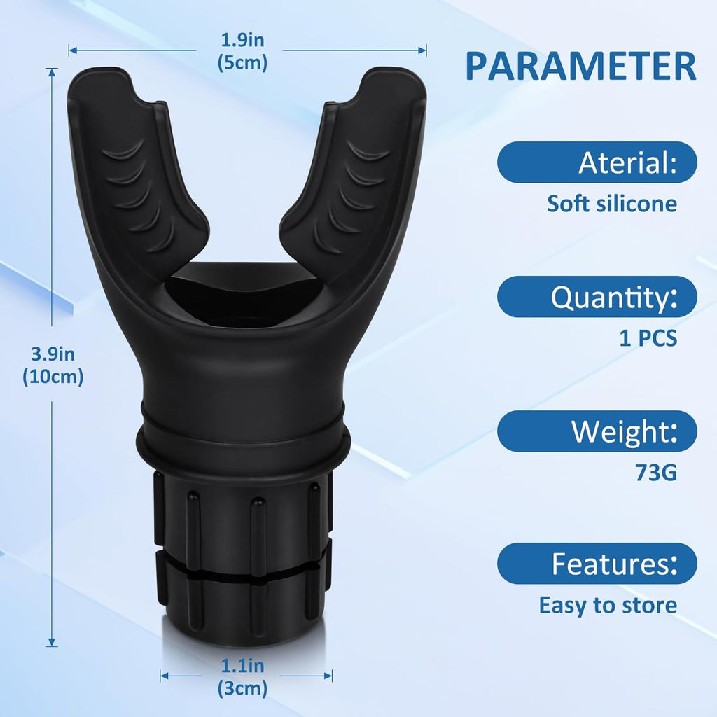 Breathing Trainer with Adjustable Resistance | Portable Respiratory Trainer with High-Grade Silicone | Compact Lung Exercise Device | Easy to Clean (Black)