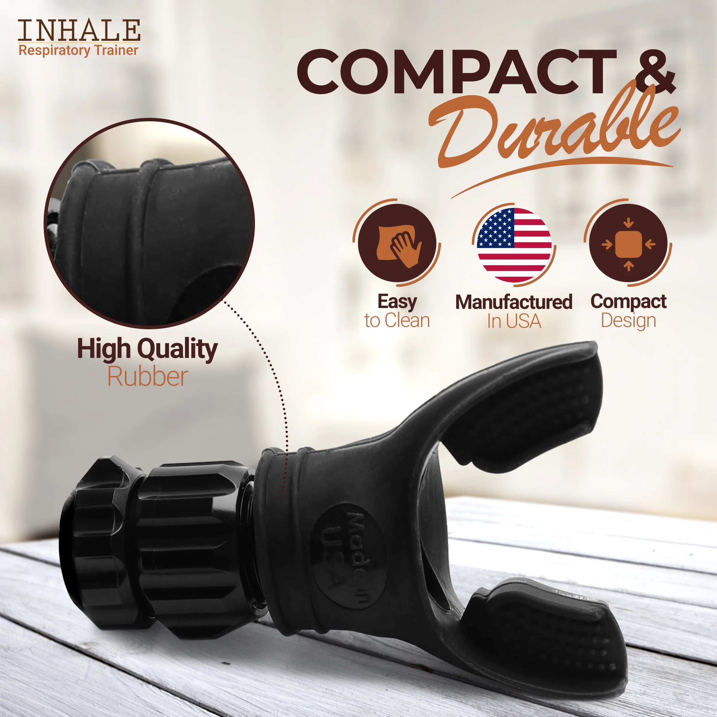 Respiratory Trainer with Protective Case | Compact Lung Exercise Device with Medical Grade Silicone | Improve Breathing Capacity | Breathing and Lung Trainer | Adjustable Resistance